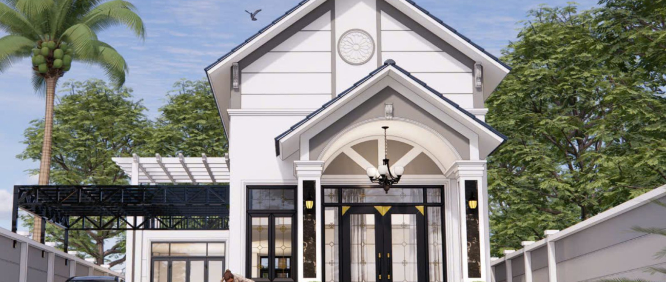 Nhà mái Thái gác lửng 4 phòng ngủ đẹp hiện đại tại Quảng Ngãi